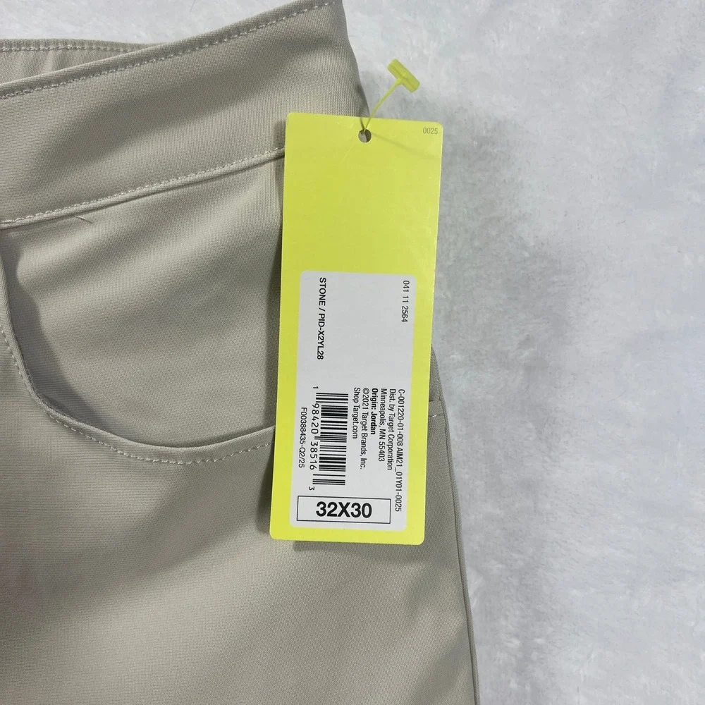 All in Motion Mens Golf Pants Stone Beige Stretch 5-Pocket 32x30 NEW